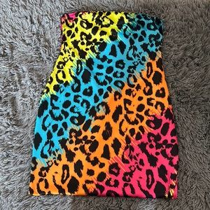 Long Tank Dress Neon Leopard Print